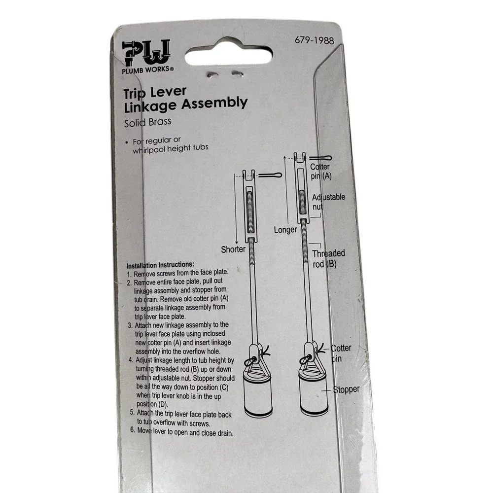 Plumb Works Solid Brass Trip Lever Linkage Assembly Bath‎ Tubs 679-1988